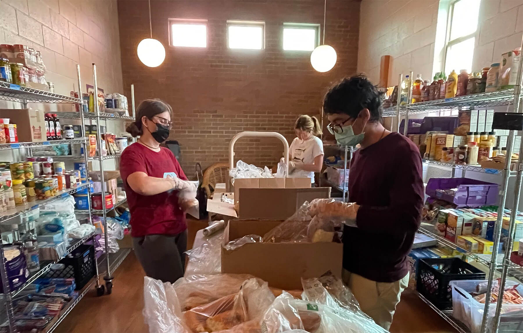 ACE Food Pantry volunteers sort donations from Panera Bread in West Lafayette, IN (Photo courtesy of ACE Food Pantry).