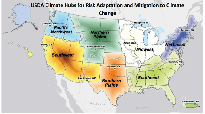 USDA Regional Hubs for Risk Adaptation and Mitigation to Climate Change